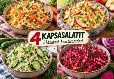 4 KAPSASALATIT LIHTSATEST KOOSTISOSADEST: KRÕMPSUVAD, VÄRSKED JA LIHTSALT VALMIVAD 4 KAPSASALATIT LIHTSATEST KOOSTISOSADEST: KRÕMPSUVAD, VÄRSKED JA LIHTSALT VALMIVAD