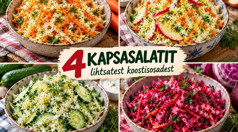 4 KAPSASALATIT LIHTSATEST KOOSTISOSADEST: KRÕMPSUVAD, VÄRSKED JA LIHTSALT VALMIVAD 4 KAPSASALATIT LIHTSATEST KOOSTISOSADEST: KRÕMPSUVAD, VÄRSKED JA LIHTSALT VALMIVAD